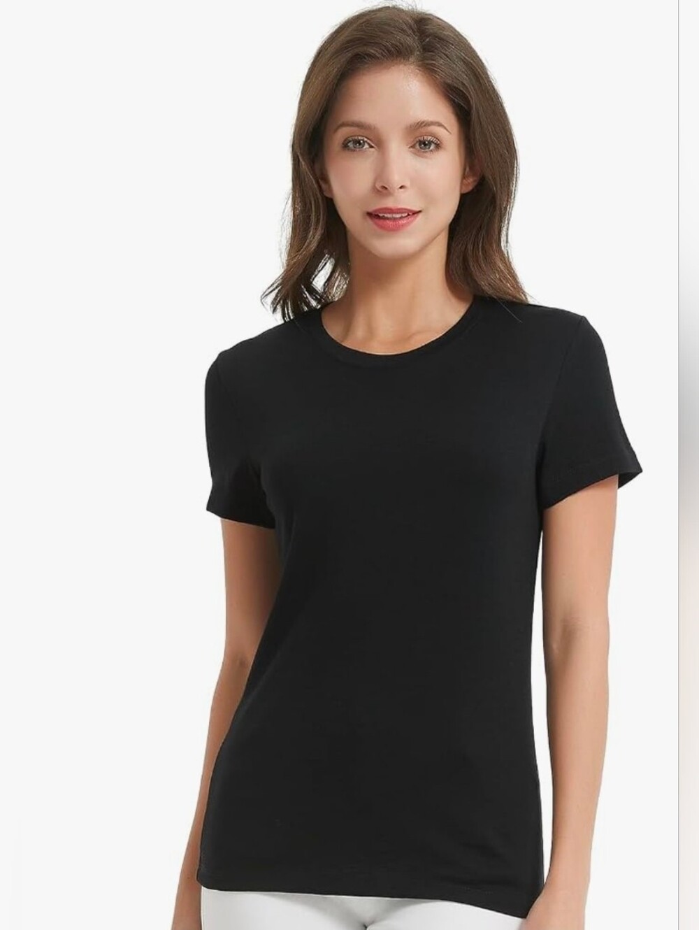 MERIGREENY Women's 100% Merino Wool T Shirt Lightweight Base Layer- Black XXL